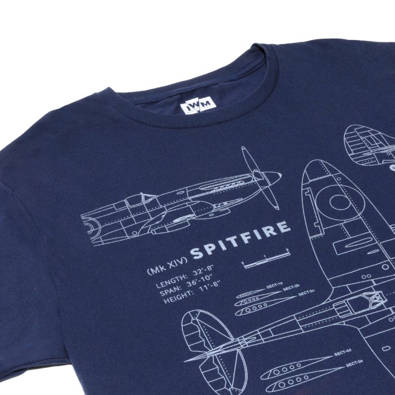 Navy Blueprint Spitfire T-shirt | IWM Shop | Spitfire T-Shirts